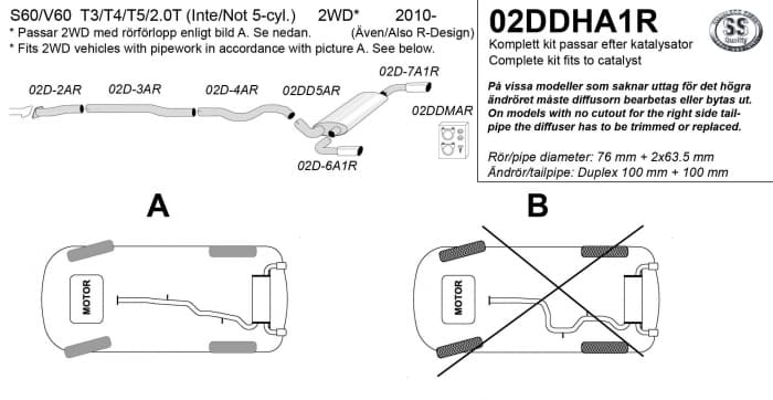 VOLVO S60 - SIMONS Ø 76MM DUPLEX SPORTAUSPUFF ANLAGE AB KAT – Bild 2