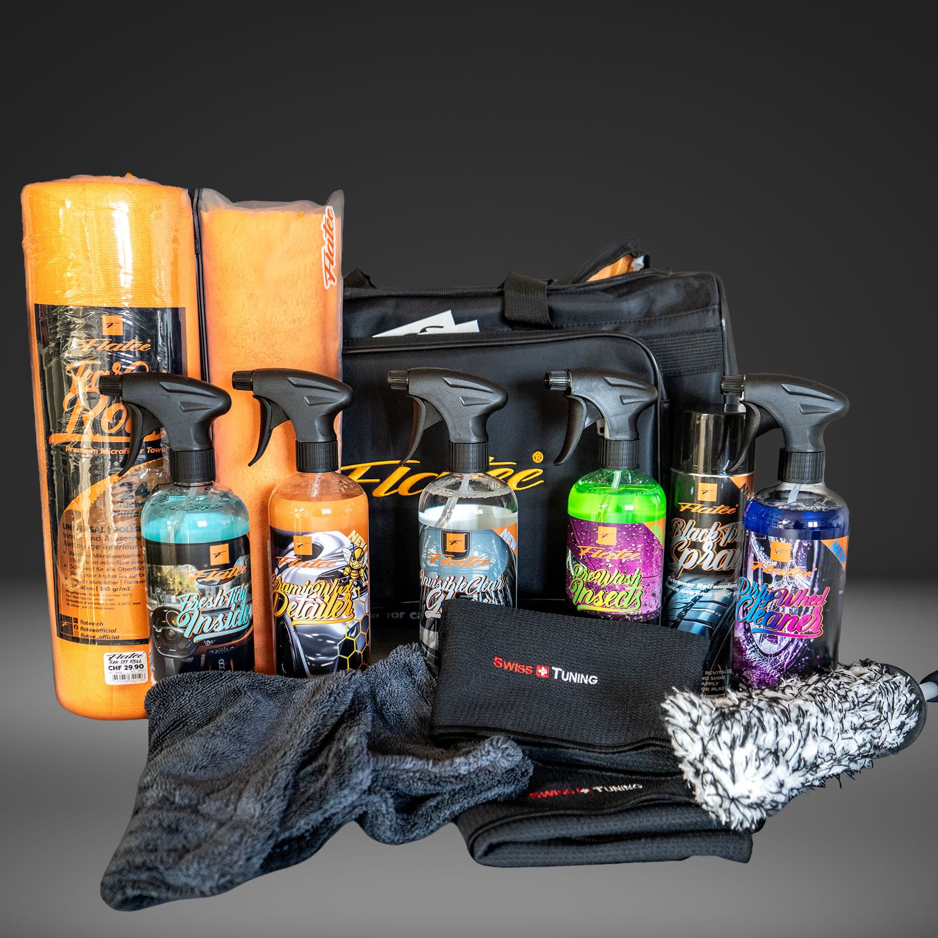Flatee Car Beauty Reinigungsset inkl. Tasche - Frühlingsaktion
