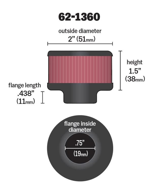 K&N 62-1360 ABZUG LUFTFILTER / ENTLÜFTUNG – Bild 2
