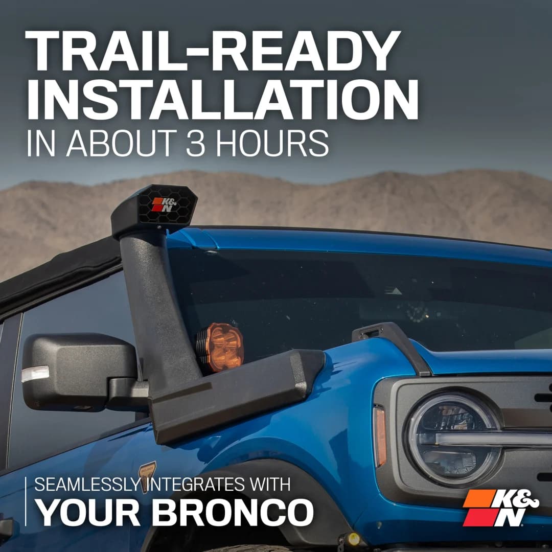 Ford Bronco - K&N Erhöhter Ansaugkit (Schnorchel) für 2.3l + 2.7l – Bild 5