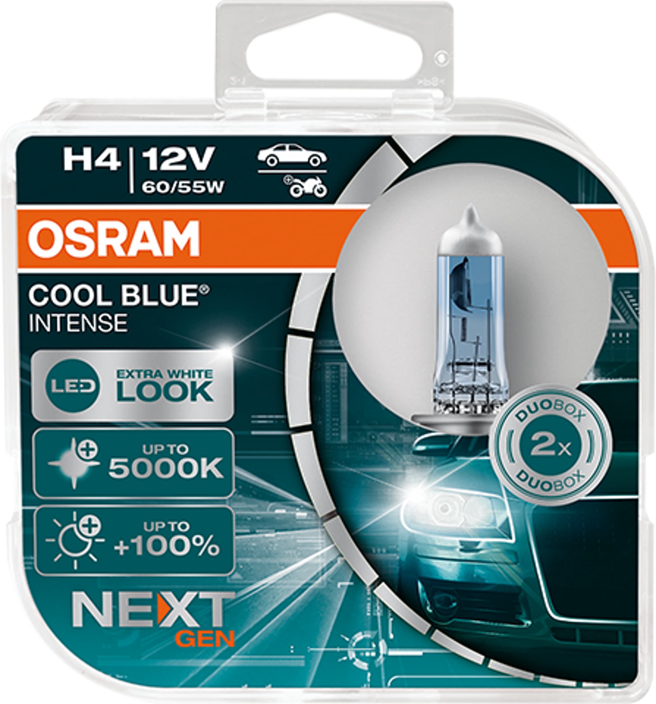 H4 12V 60/55W P43t Cool Blue INTENSE NextGeneration 5000K +100%