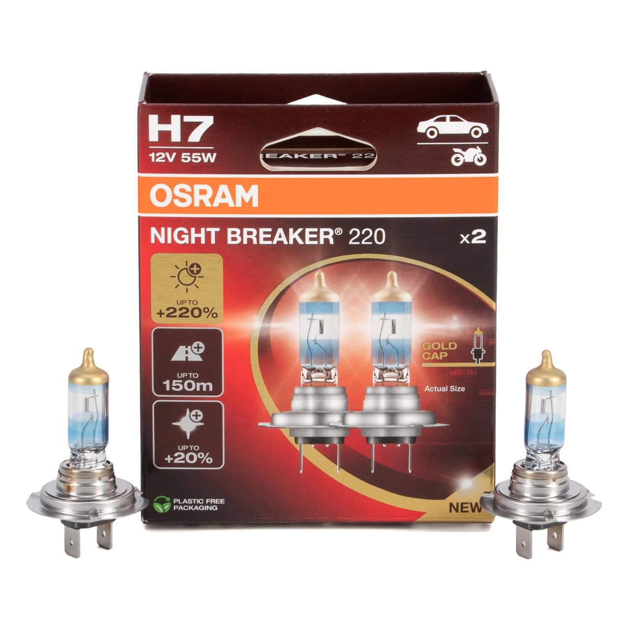 SET H7 OSRAM NIGHTBREAKER LEUCHTMITTEL GLÜHLAMPE 64210NB220-2HB