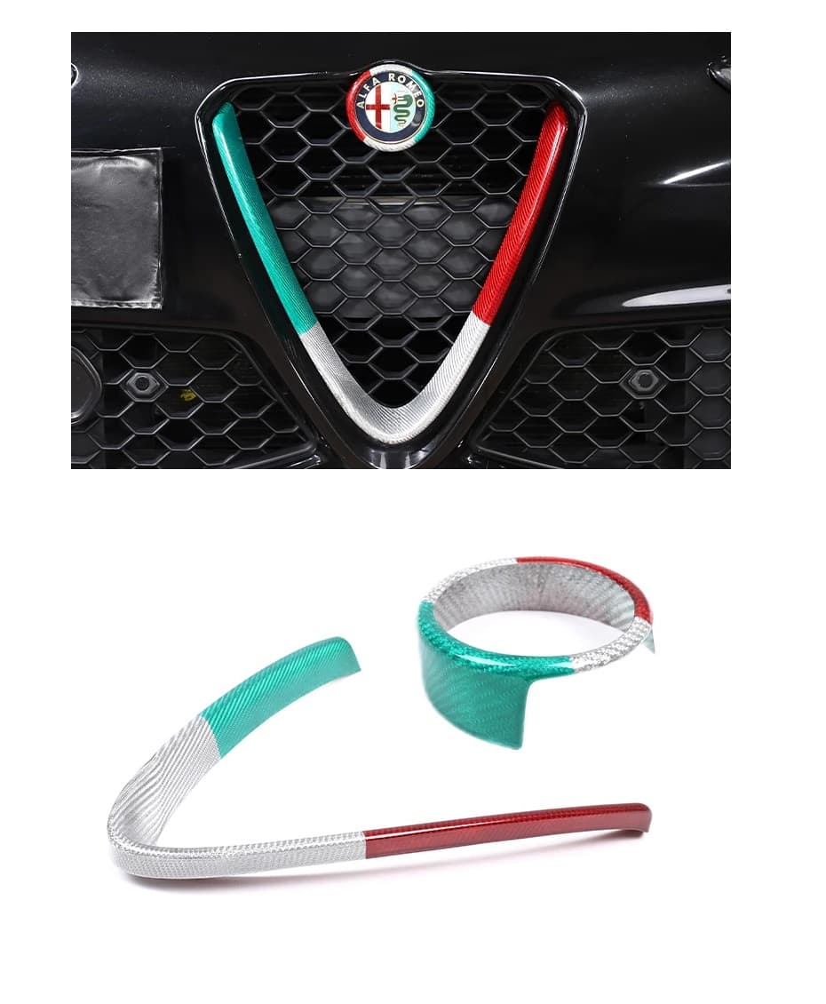 ALFA ROMEO GIULIA - CARBON FRONTGRILL & LOGO RAHMEN ABDECKUNG V.2
