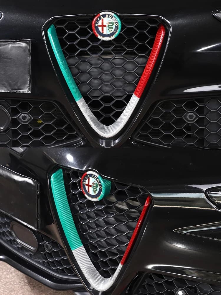 ALFA ROMEO GIULIA - CARBON FRONTGRILL & LOGO RAHMEN ABDECKUNG V.2 – Bild 4