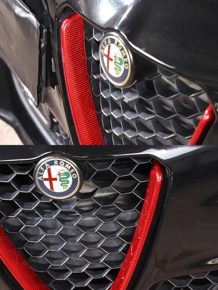 ALFA ROMEO GIULIA - CARBON FRONTGRILL & LOGO RAHMEN ABDECKUNG V.1 – Bild 4