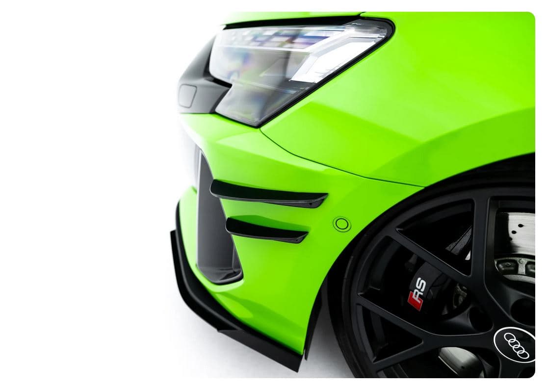 AUDI RS3 2024+ - MAXTON DESIGN CANARDS WINGS FLAPS FRONTSTOSSSTANGE 4-TEILIG (DTC) – Bild 3