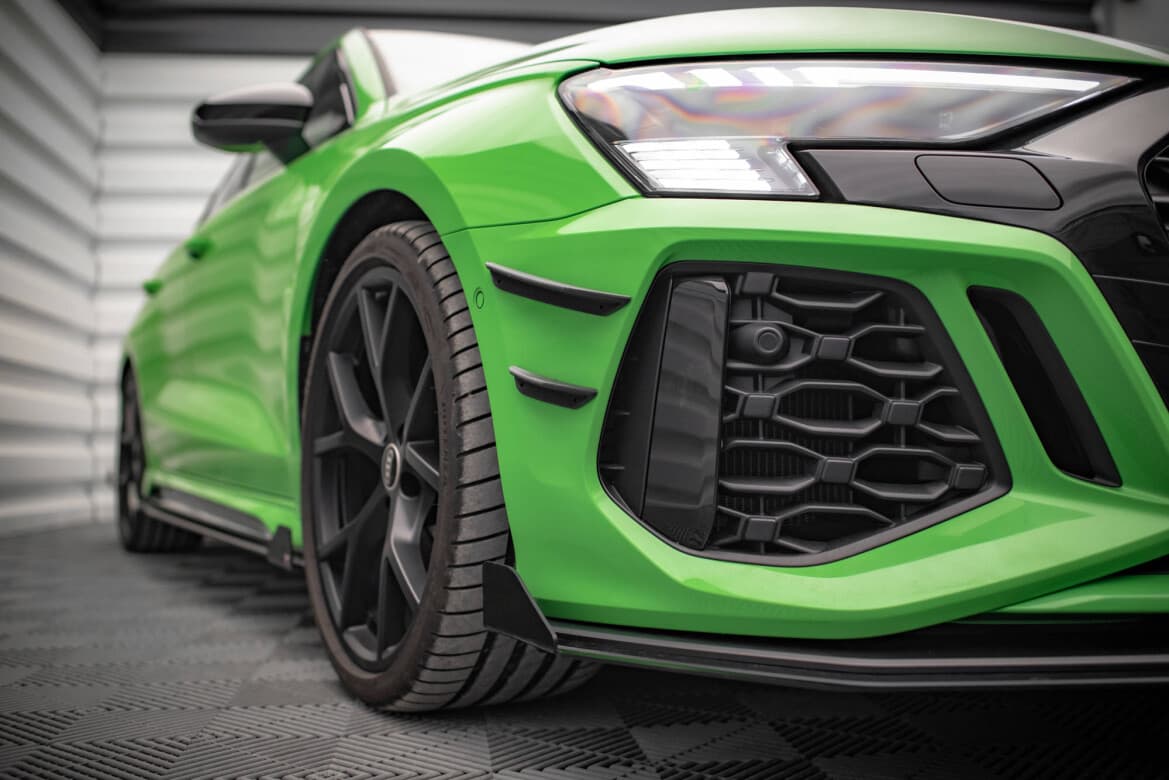 AUDI RS3 - MAXTON DESIGN CANARDS WINGS FLAPS FRONTSTOSSSTANGE 4-TEILIG (DTC) – Bild 3