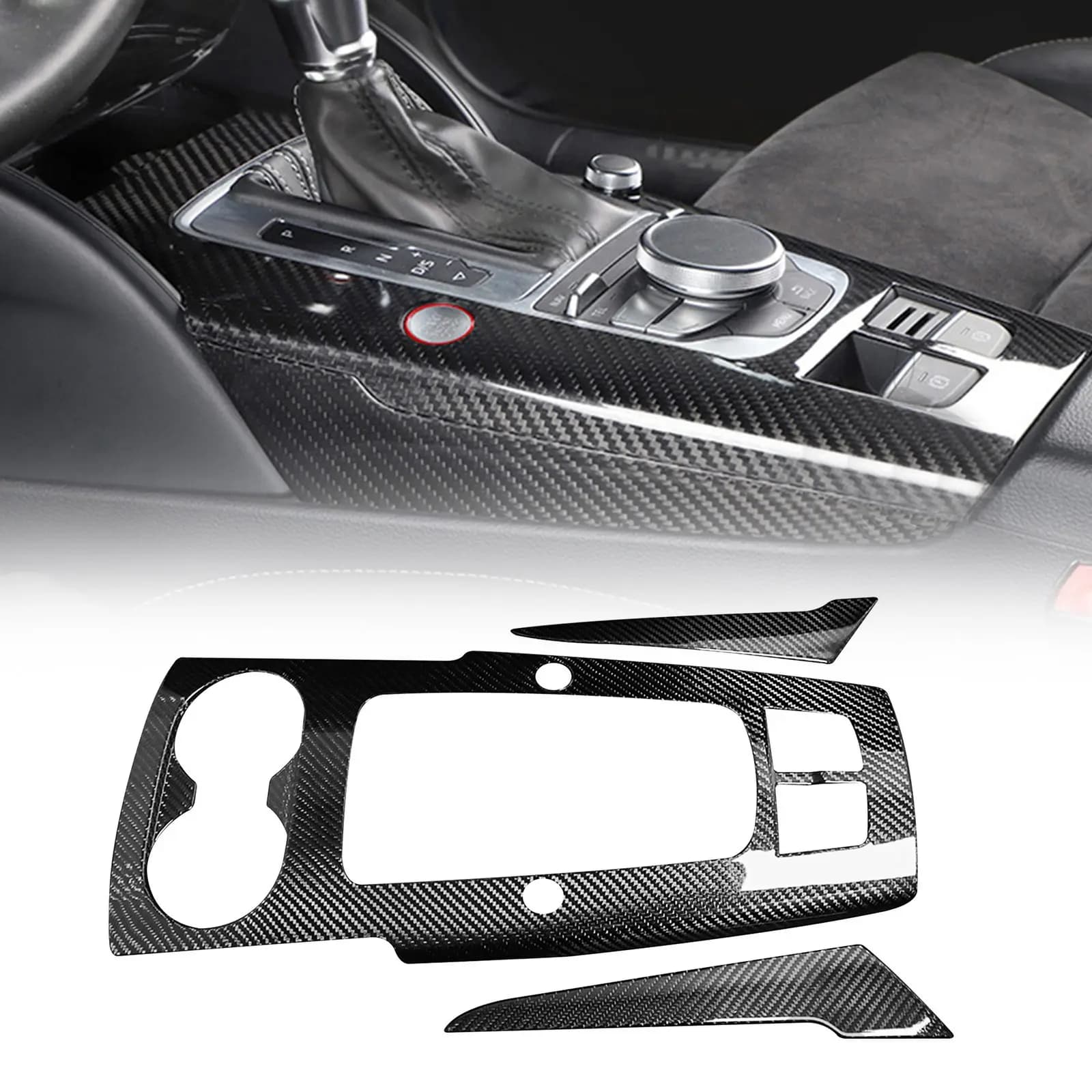 AUDI A3 S3 RS3 MITTELKONSOLE CARBON VERKLEIDUNG DEKORLEISTEN V.1 – Bild 5