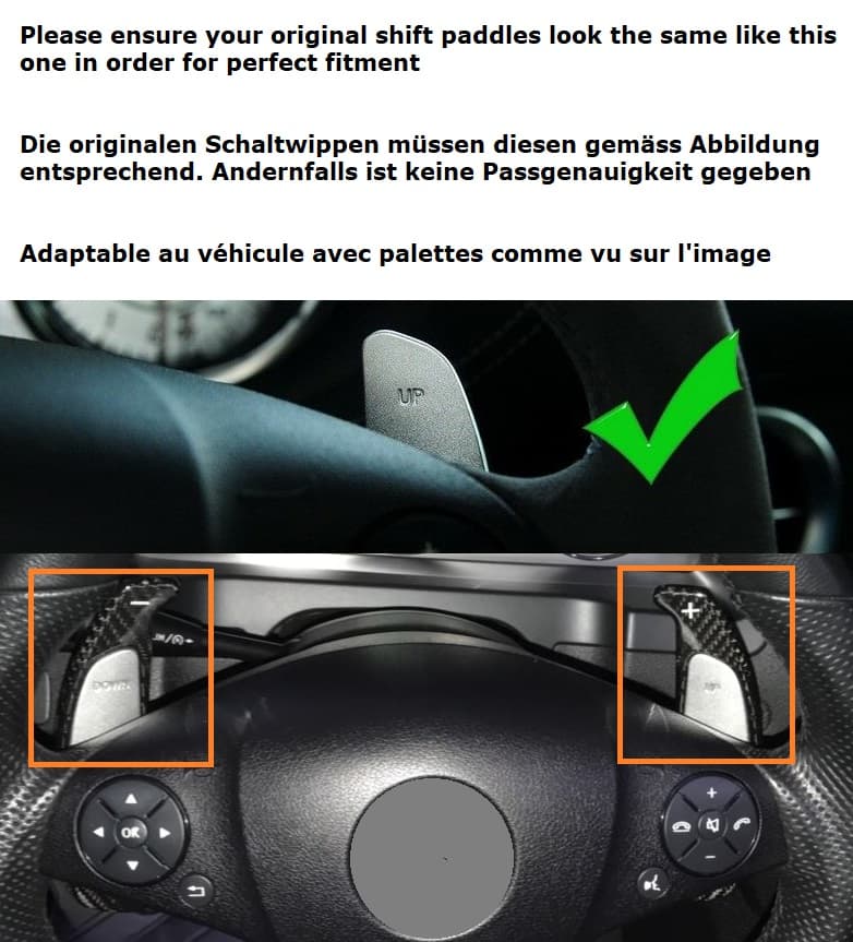 MERCEDES AMG CARBON FIBER SCHALTWIPPEN VERLÄNGERUNGEN – Bild 3