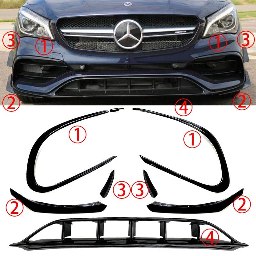 MERCEDES CLA - FRONT SPOILER AERO KIT (8PCS) V.1 – Bild 4
