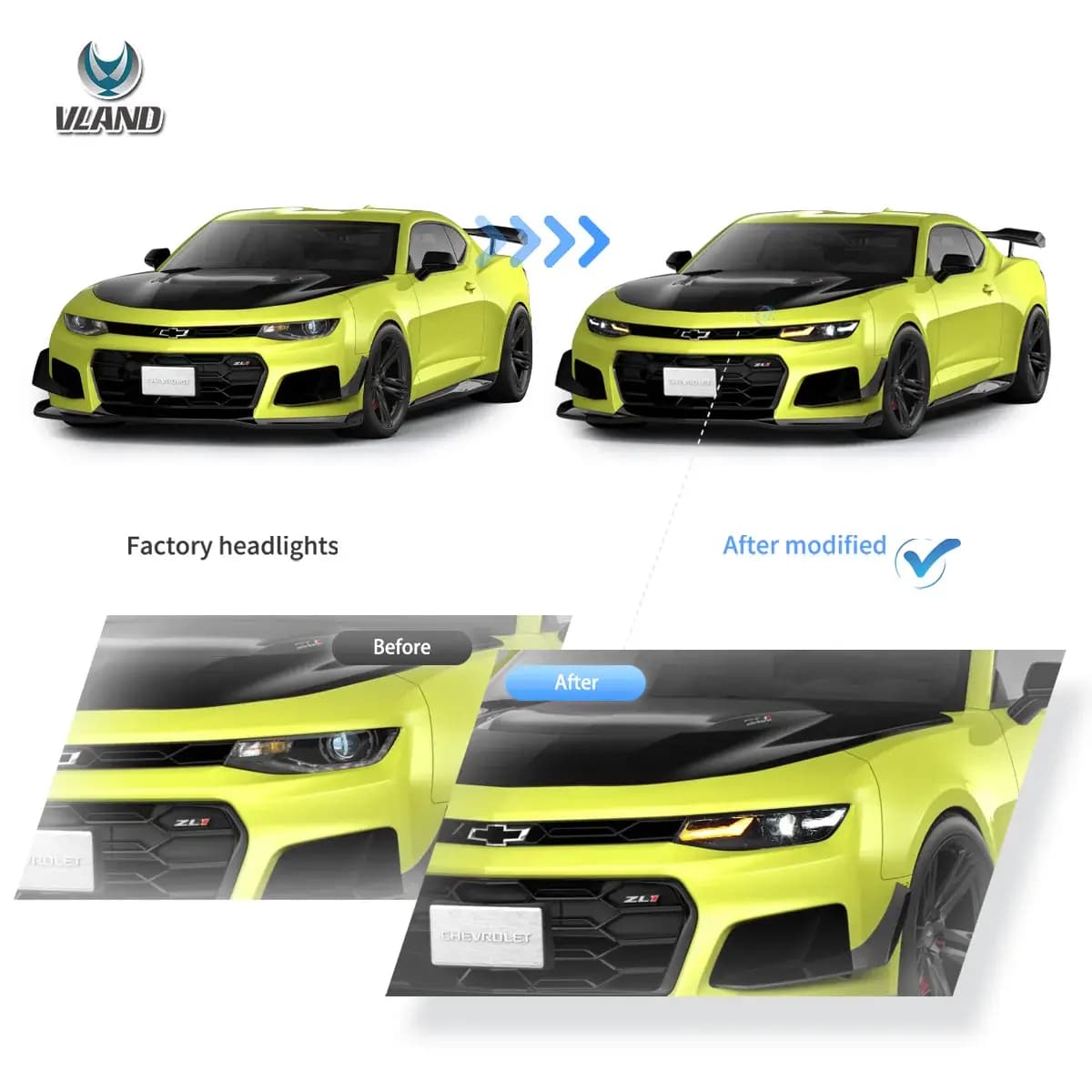 CHEVROLET CAMARO 2019->2023 - FULL LED LIGHTBAR SCHEINWERFER (DYNAMIC) – Bild 5