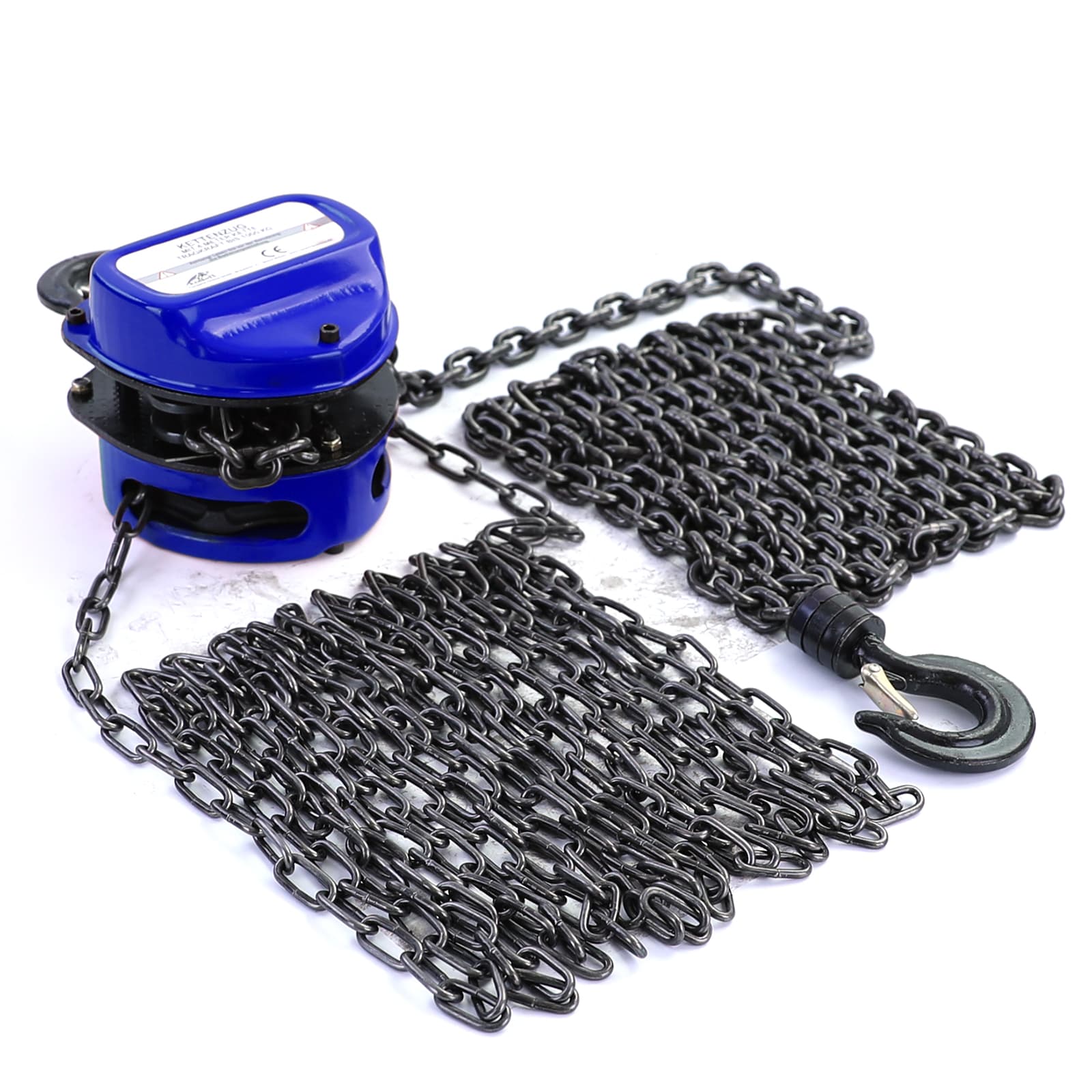 Ramroxx Profi Werkstatt Kettenzug Flaschenzug 4M bis 1T 1000kg Blau – Bild 5