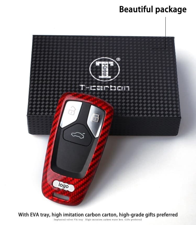 Audi Schlüssel Hülle Carbon Cover T-Carbon CYSXL-85006-ADC(Red)
