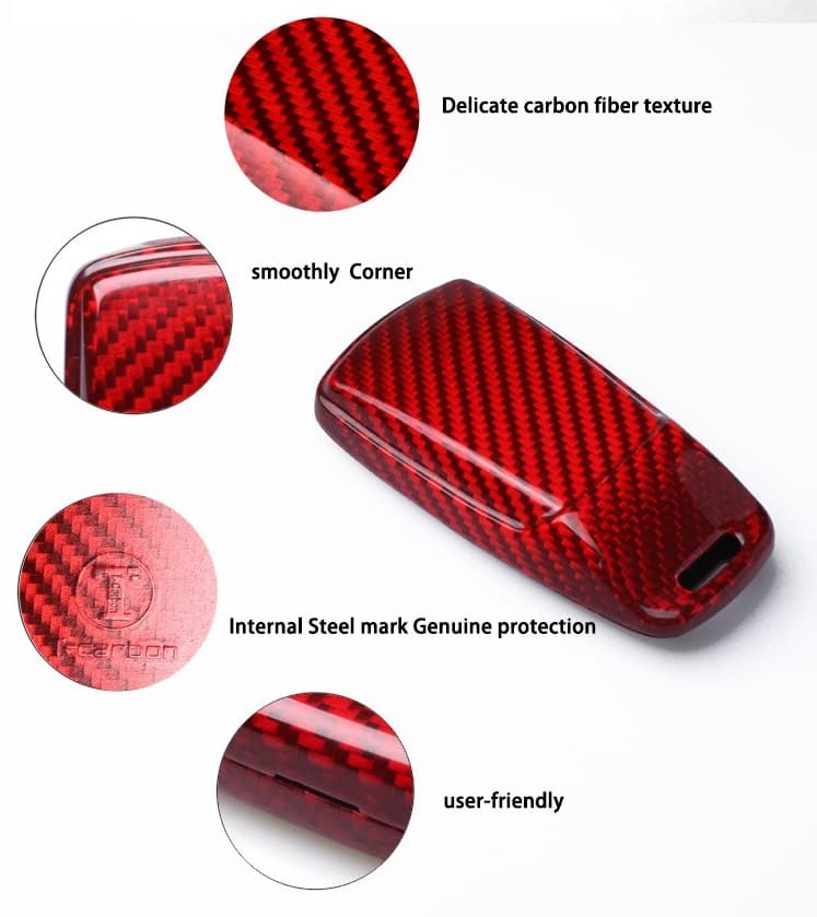 Audi Schlüssel Hülle Carbon Cover T-Carbon CYSXL-85006-ADC(Red) – Bild 2