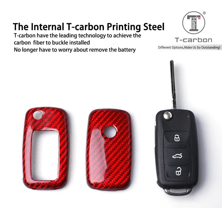 VW Schlüssel Hülle Carbon Cover T-Carbon CYSXL-85011-DZA(Red) – Bild 3