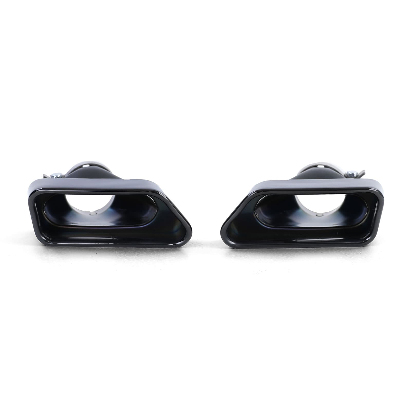 Schwarz Auspuffblenden SET eckig + Zubehör passend für BMW F10 F11 V8 Optik