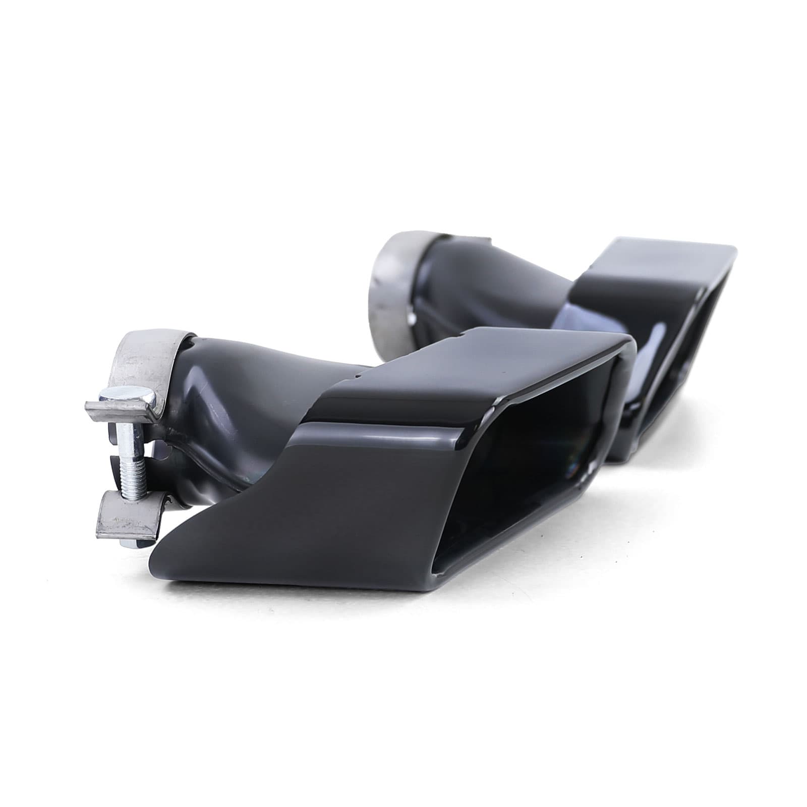 Schwarz Auspuffblenden SET eckig + Zubehör passend für BMW F10 F11 V8 Optik – Bild 3