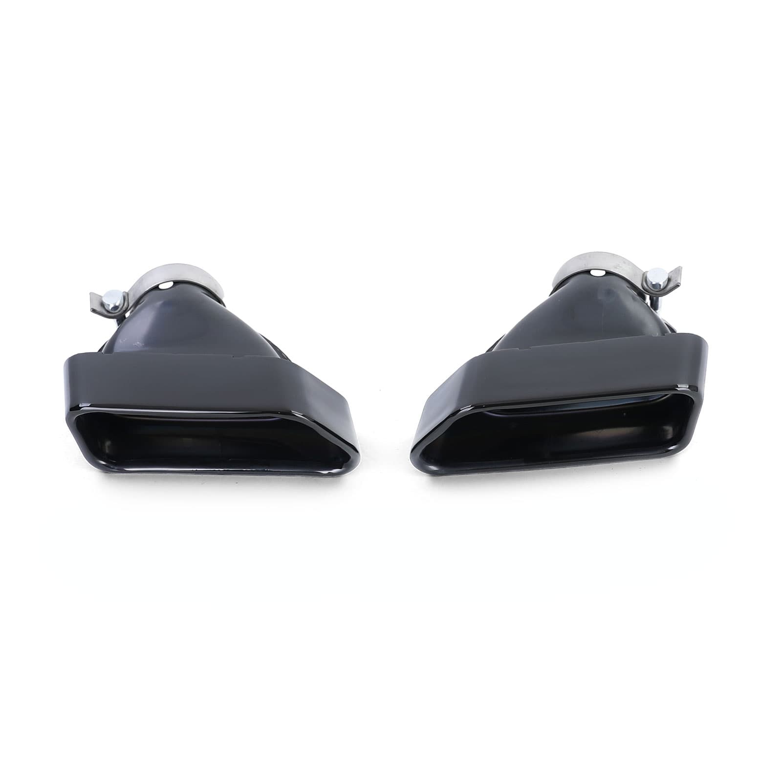 Schwarz Auspuffblenden SET eckig + Zubehör passend für BMW F10 F11 V8 Optik – Bild 4