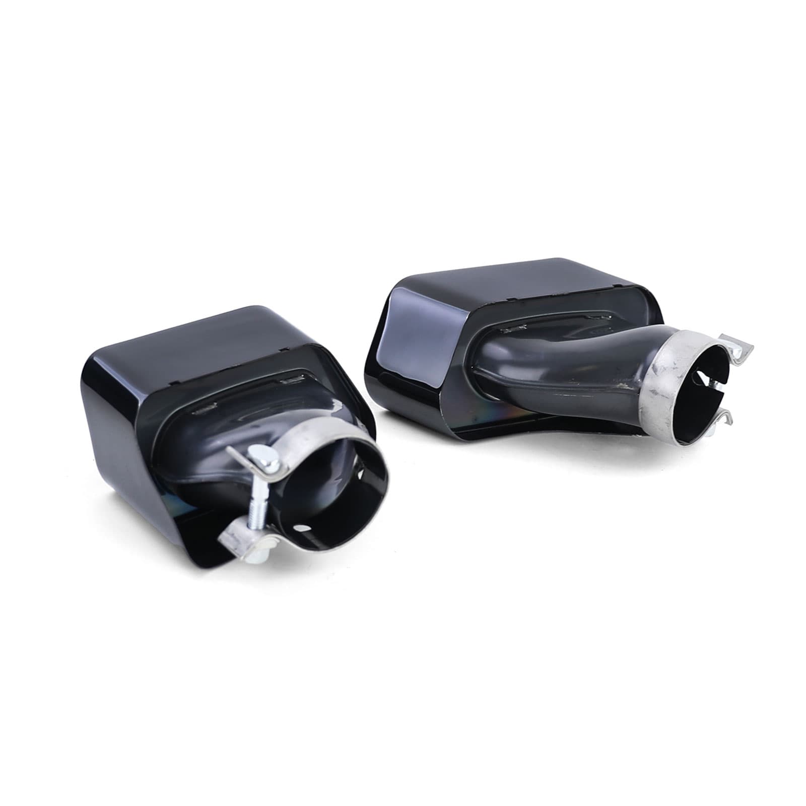 Schwarz Auspuffblenden SET eckig + Zubehör passend für BMW F10 F11 V8 Optik – Bild 5