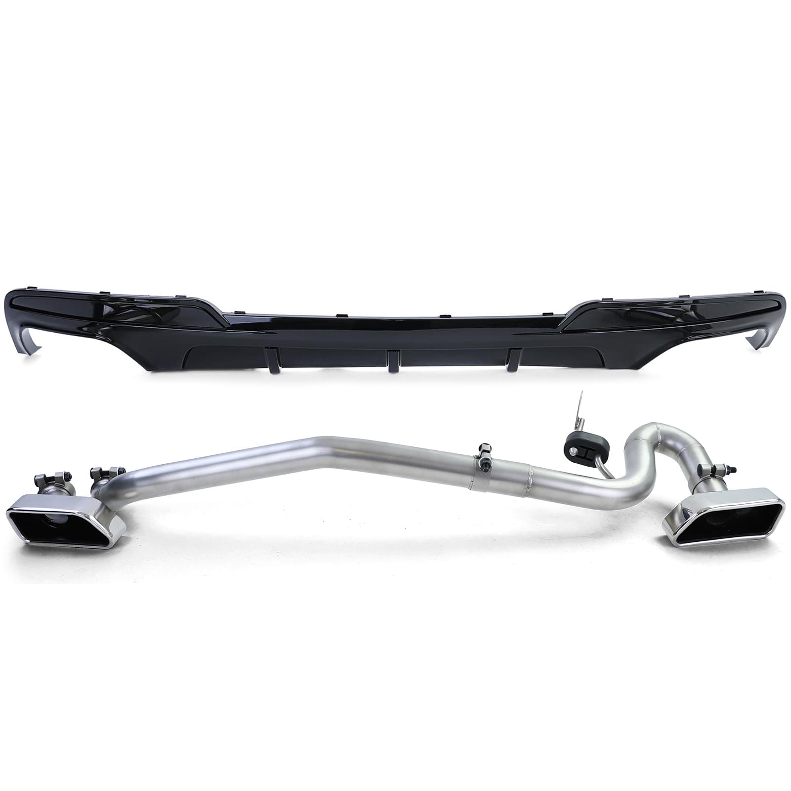 BMW F10 LIMOUSINE M-PAKET - DIFFUSOR M-PERFORMANCE OPTIK & DUPLEX V8 ENDROHR SET