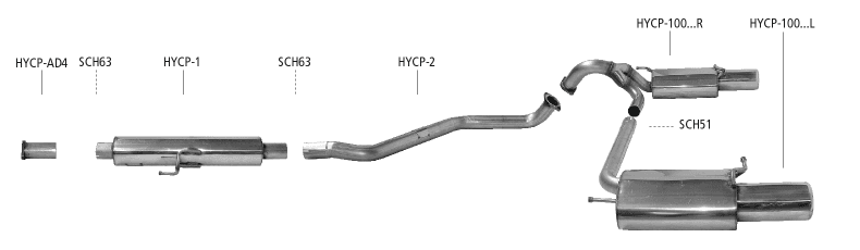 HYUNDAI COUPE - BASTUCK DUPLEX SPORTAUSPUFF ANLAGE AB KAT