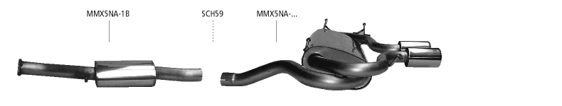 MAZDA MX-5 (NA) - BASTUCK DUPLEX SPORTAUSPUFF ANLAGE AB KAT -OO-