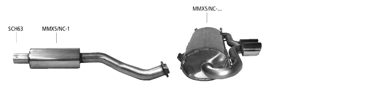 MAZDA MX-5 (NC) - BASTUCK DUPLEX SPORTAUSPUFF ANLAGE AB KAT -OO-