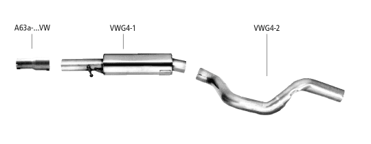 VW GOLF 4 - BASTUCK VORSCHALLDÄMPFER + VERBINDUNGSROHR