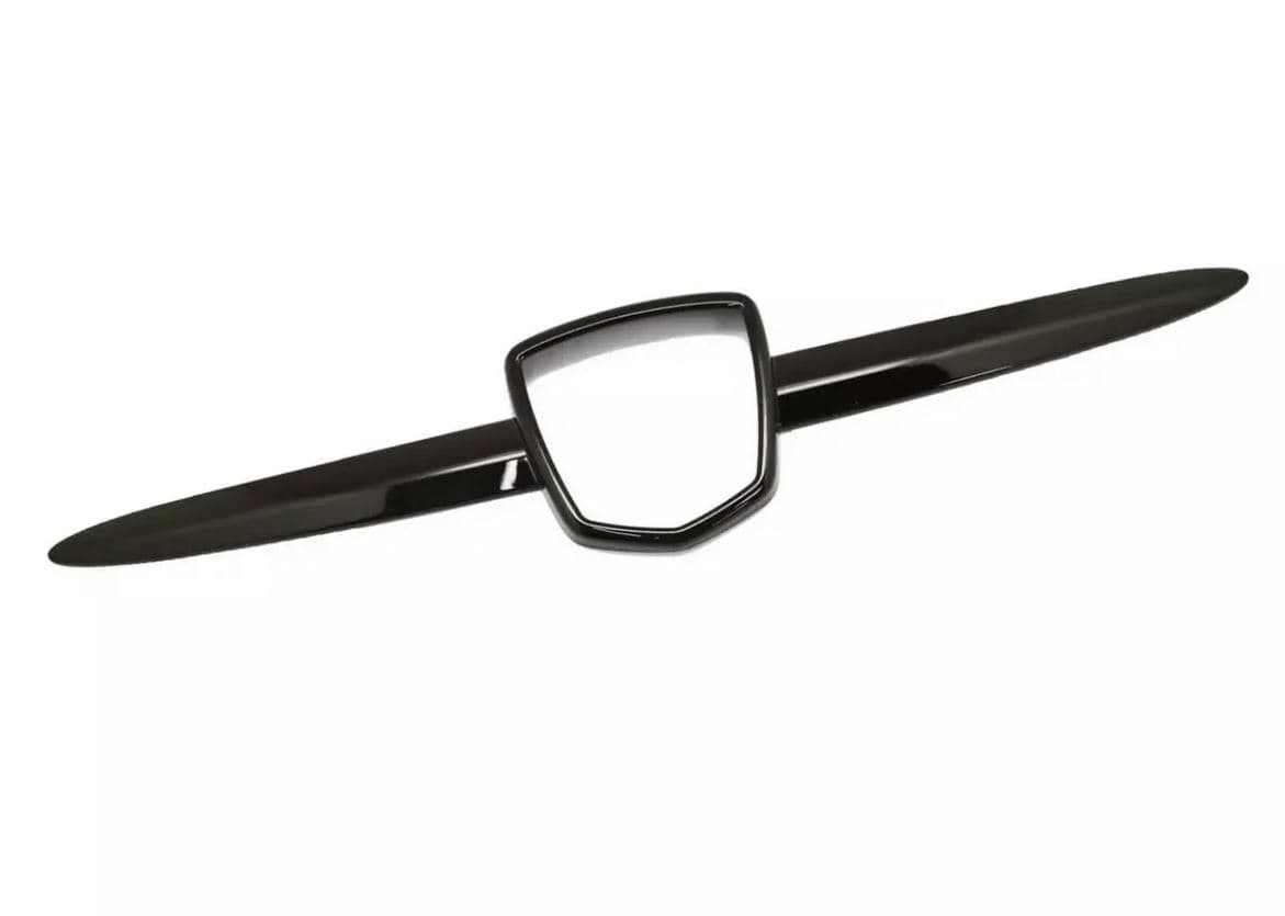 FIAT 500 ABARTH - ZIERLEISTE COVER ABDECKUNG FÜR EMBLEM SCHWARZ GLANZ