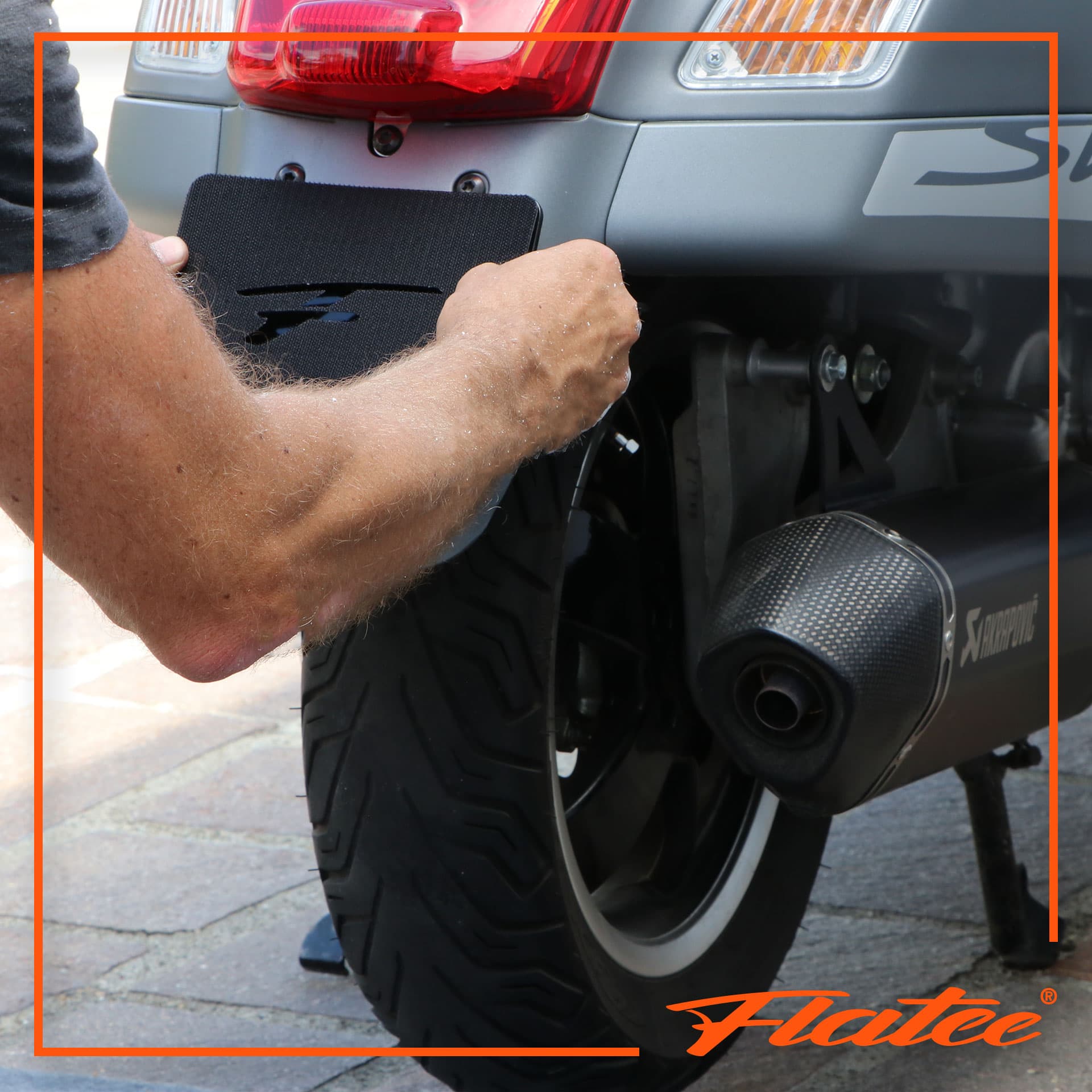 Flatee ORIGINAL-Set für Motorrad 13x17cm CH Kontrollschild – Bild 3
