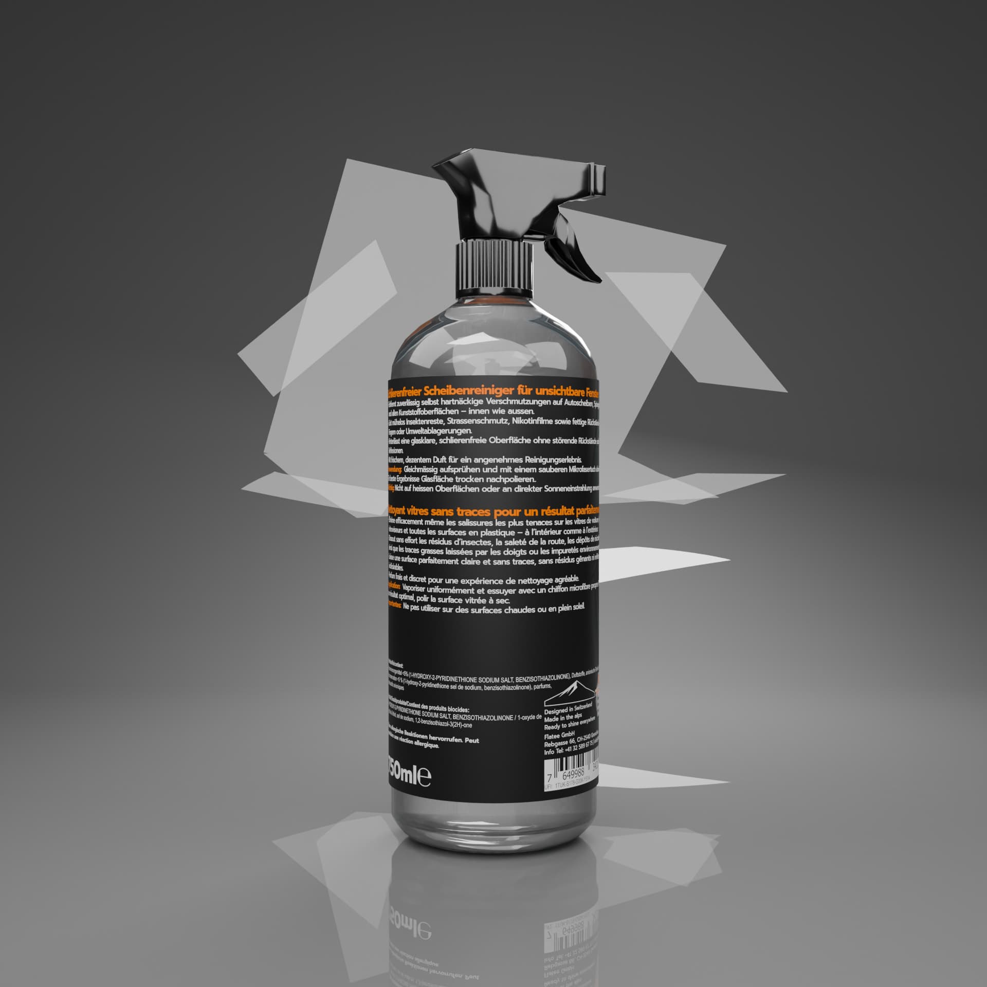 Flatee InvisibleClear Glass (750ml) – schlierenfreier Glas- und Scheibenreiniger 18005 – Bild 3