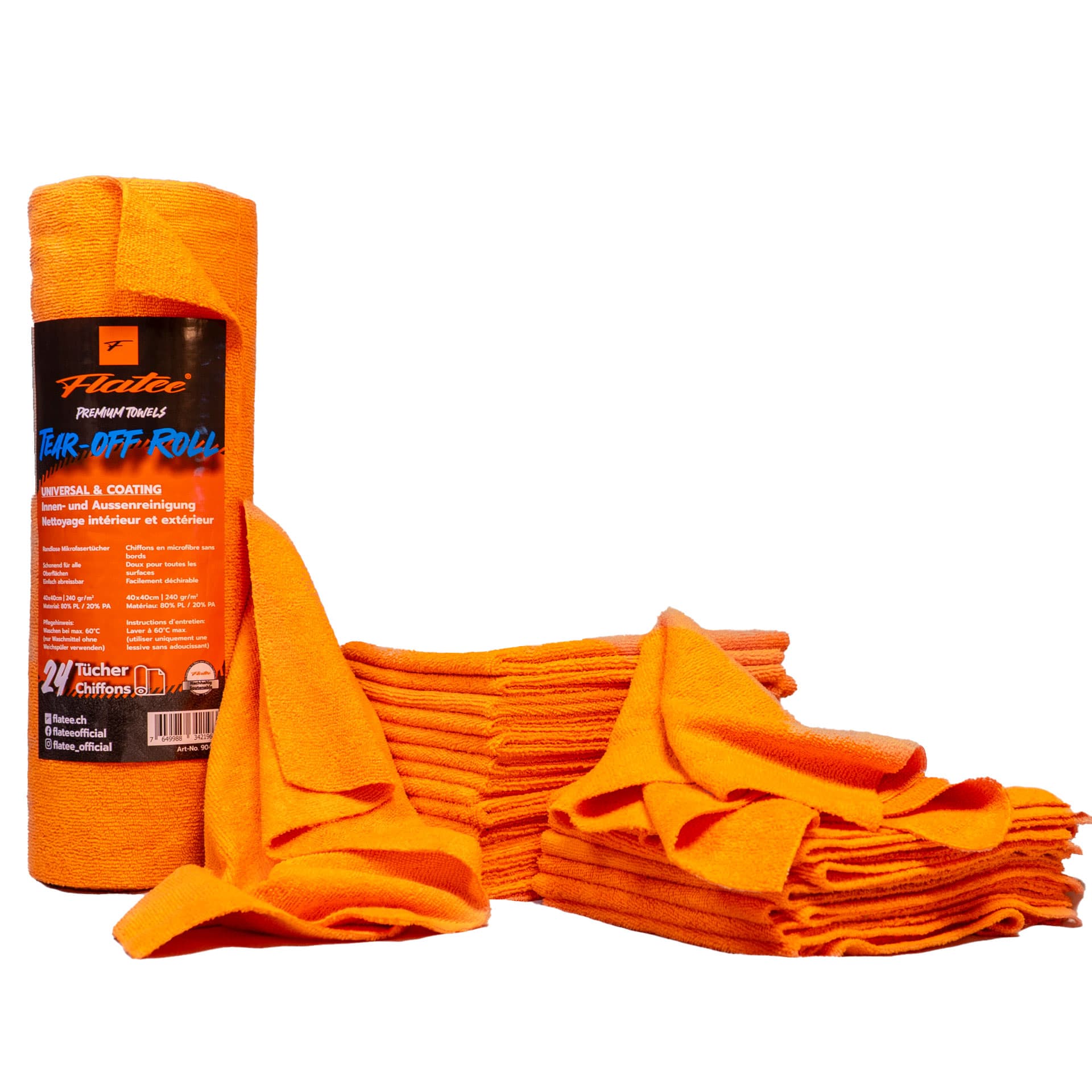 Flatee TEAR-OFF ROLL – Waschbares Mikrofaser Universaltuch auf der Rolle zum Abreissen # 9040.1