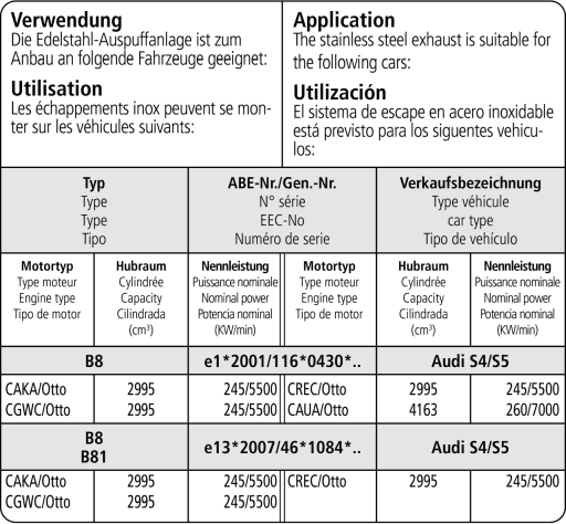 AUDI S5 COUPE - BASTUCK DUPLEX SPORTAUSPUFF ANLAGE AB KAT Ø 63MM V.1 – Bild 4