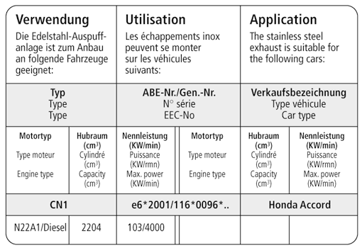HONDA ACCORD - DUPLEX SPORTAUSPUFF ANLAGE AB KATALYSATOR – Bild 3