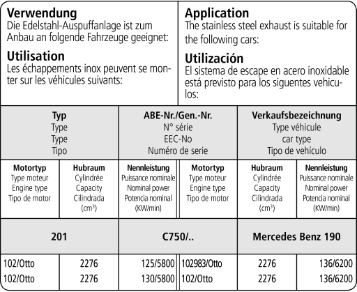 MERCEDES 190E - BASTUCK SPORTAUSPUFF ANLAGE AB KAT – Bild 3