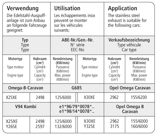 OPEL OMEGA B - BASTUCK GRUPPE A AUSPUFF ANLAGE Ø 63MM – Bild 2