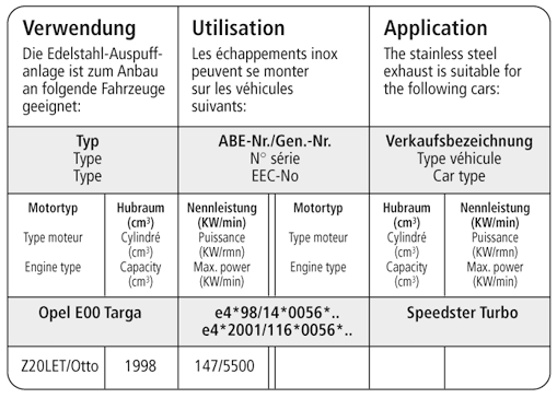 OPEL SPEEDSTER - BASTUCK SPORTAUSPUFF – Bild 2