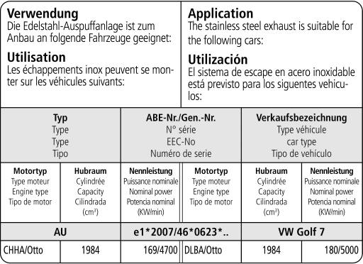 VW GOLF 7 GTI - BASTUCK SPORTAUSPUFF KOMPLETTANLAGE AB KAT – Bild 2
