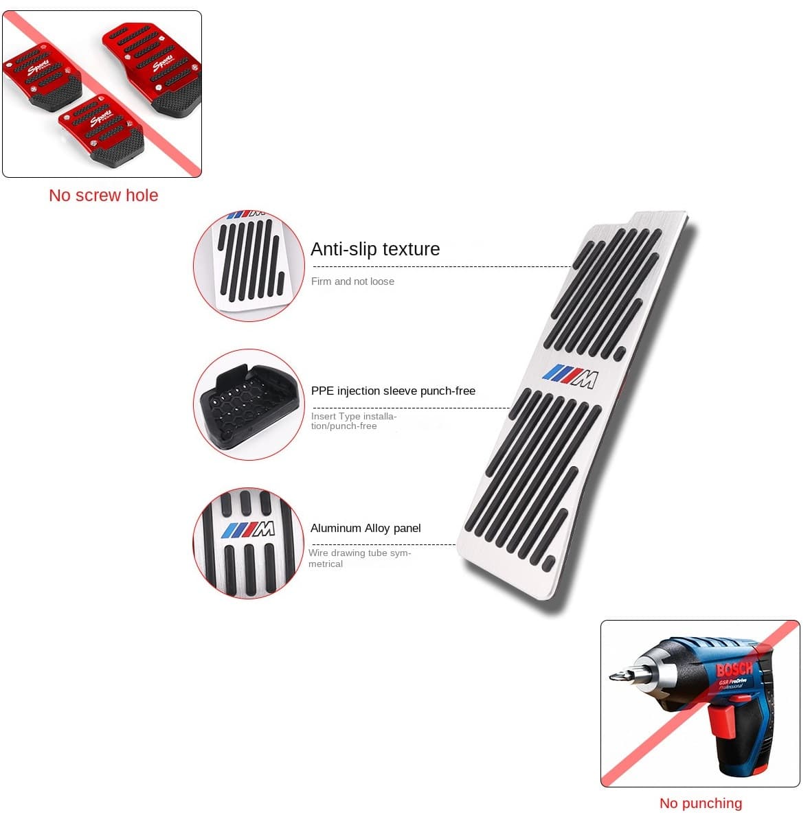 BMW G20 G21 G30 G31 X3 G01 ALU PERFORMANCE PEDALEN SET SLIP ON V.2 – Bild 3