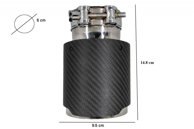 UNIVERSELLES CARBON ENDROHR IN 60MM – Bild 2