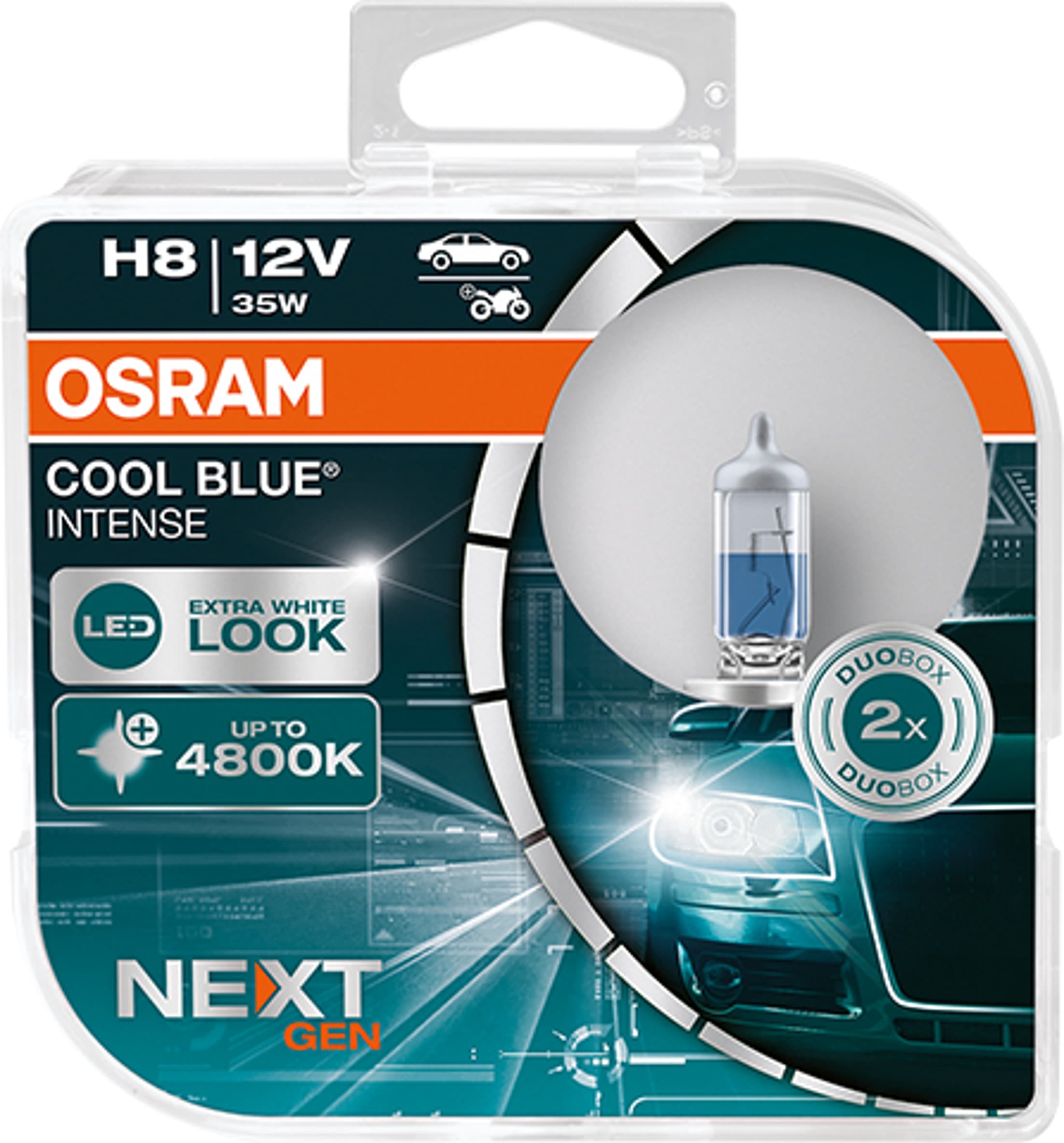 H8 12V 35W PGJ19-1 Cool Blue INTENSE NextGeneration 4800K +100%
