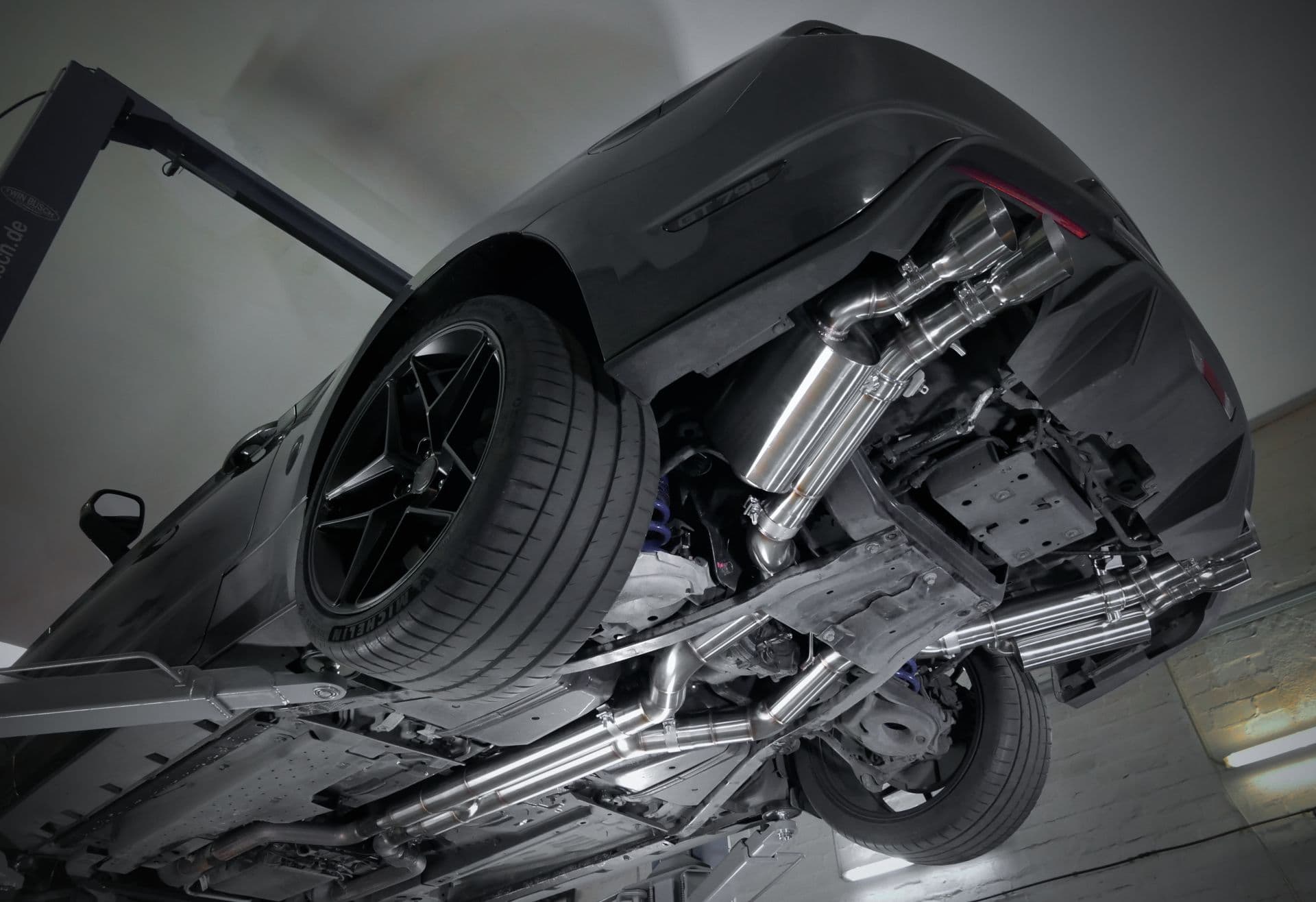 FORD MUSTANG 5.0l V8 GT - HURRICANE DUPLEX AUSPUFF ANLAGE AB KAT Ø 89MM – Bild 5