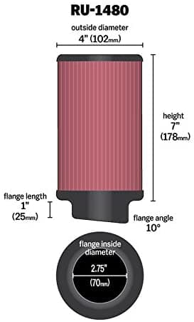 K&N RU-1480 UNIVERSELLER LUFT FILTER – Bild 2