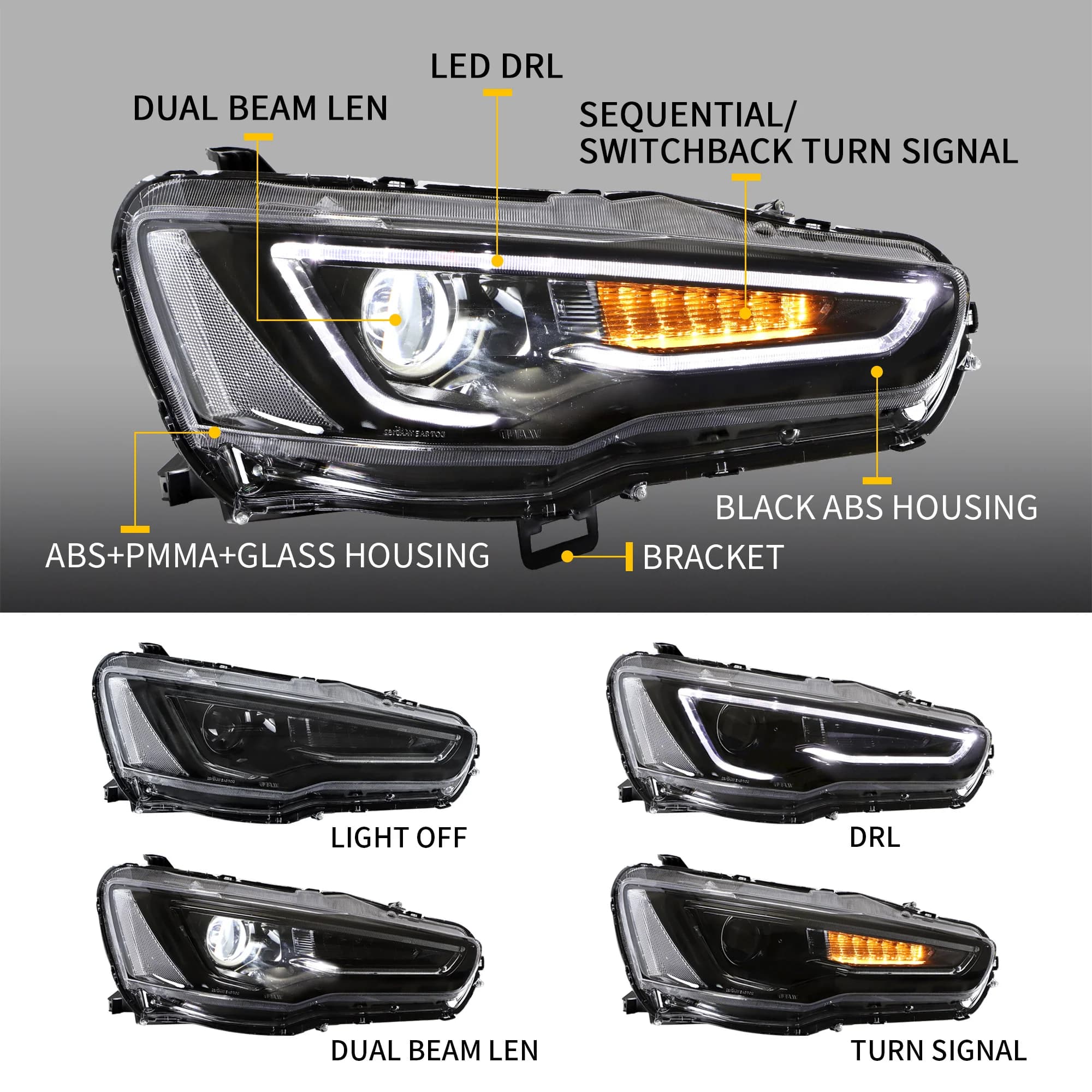 MITSUBISHI LANCER 8 - LED LIGHTBAR SCHEINWERFER (DYNAMIC) – Bild 3
