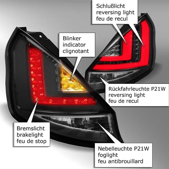 FORD FIESTA - LED LIGHTBAR RÜCKLEUCHTEN (SMOKE) – Bild 4