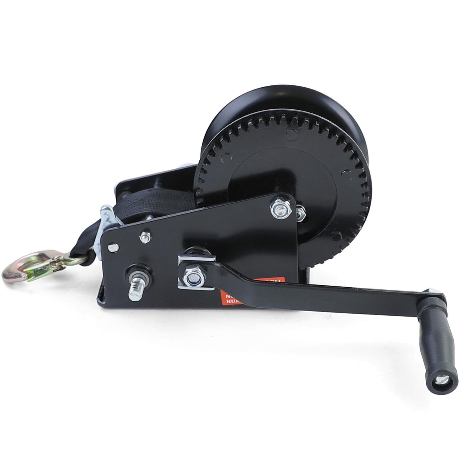 Profi Seilwinde Handwinde mit Gurt Schwarz 1500kg 8Meter – Bild 2