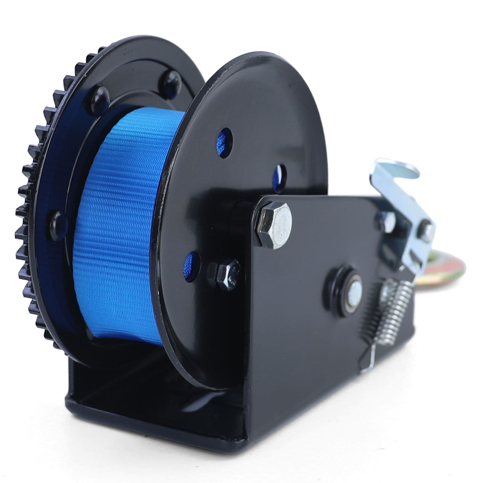 Profi Seilwinde Handwinde mit Gurtband Blau Schwarz 1500kg 8Meter – Bild 4