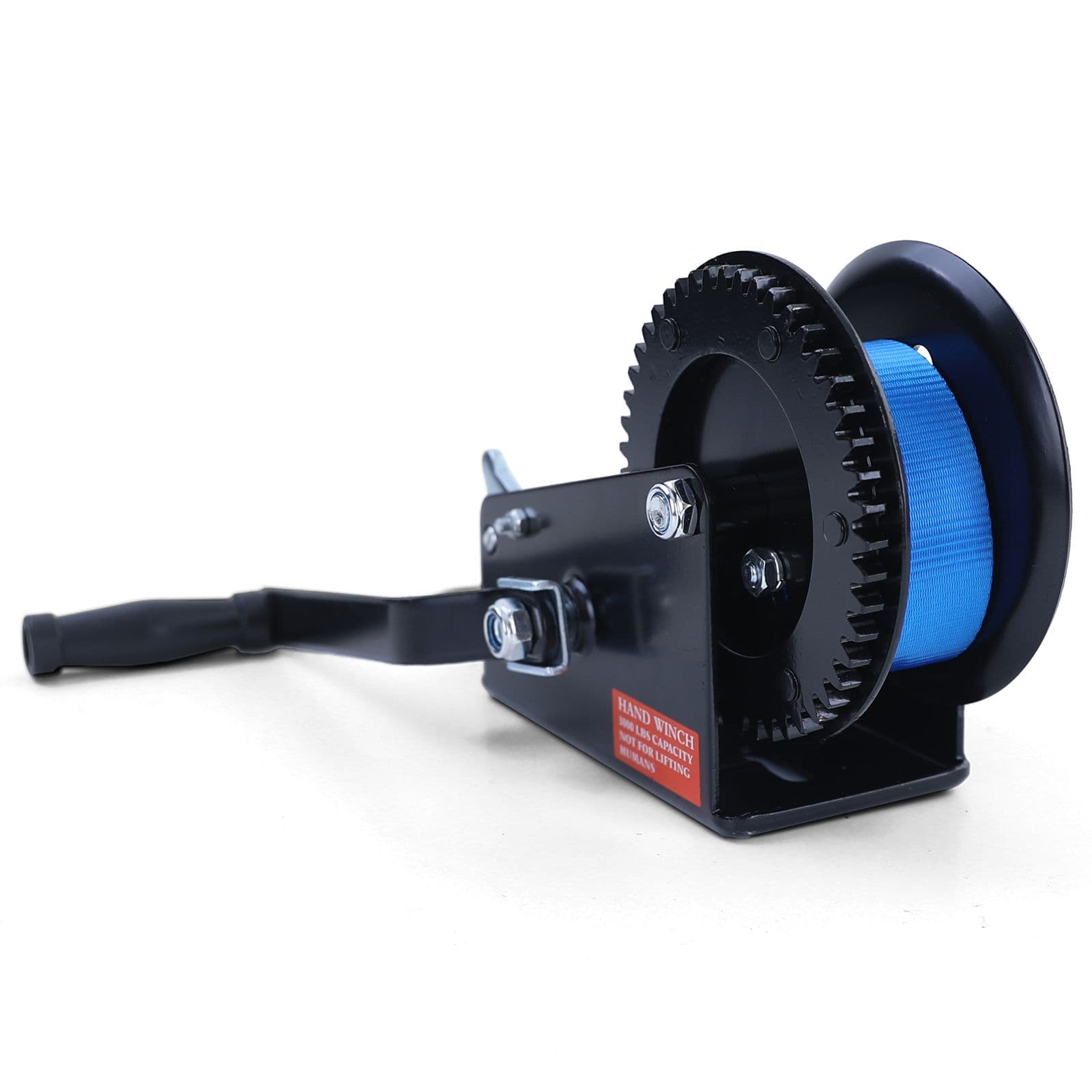 Profi Seilwinde Handwinde mit Gurtband Blau Schwarz 1500kg 8Meter – Bild 5