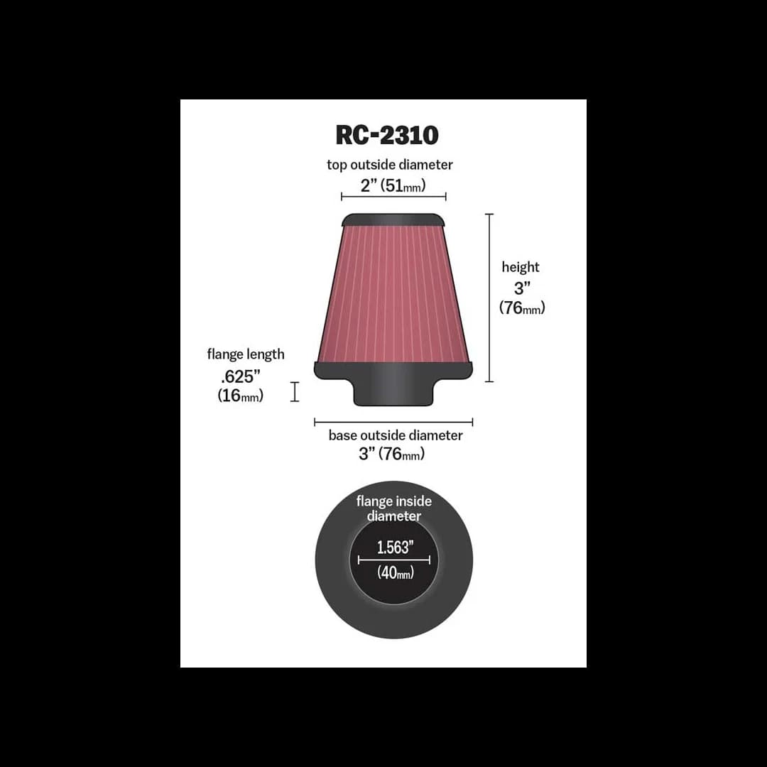 K&N RC-2310 UNIVERSELLER LUFT FILTER – Bild 2