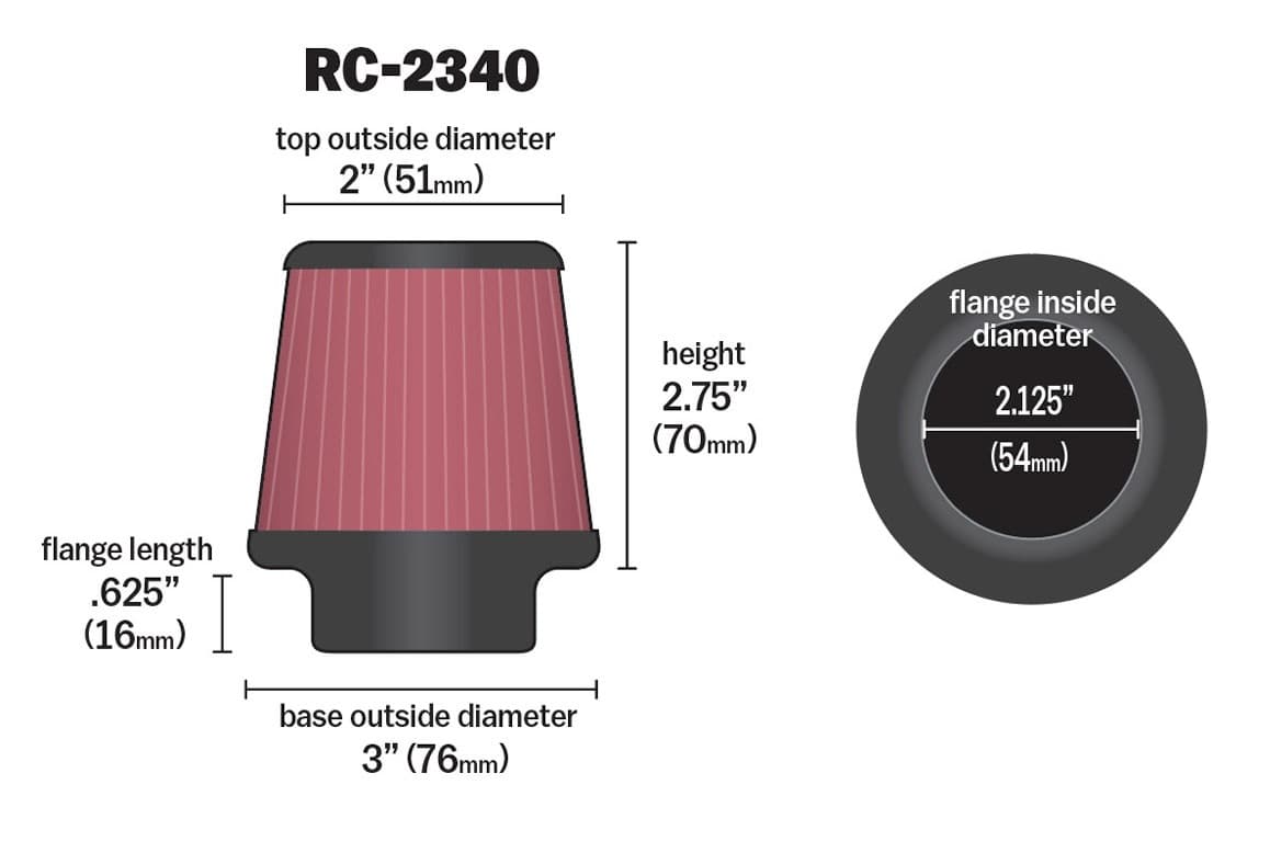 K&N RC-2340 UNIVERSELLER LUFT FILTER – Bild 2